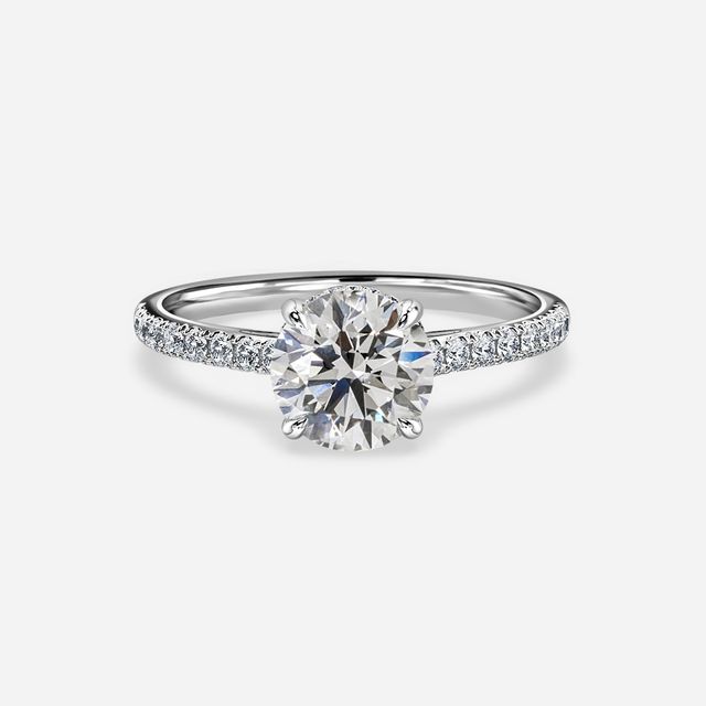 Aisha White Gold Pavé Band Bridal Set Engagement Ring