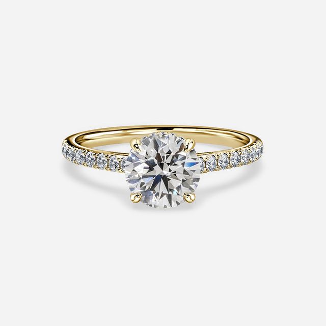 Aisha Yellow Gold Plain Band Bridal Set Engagement Ring