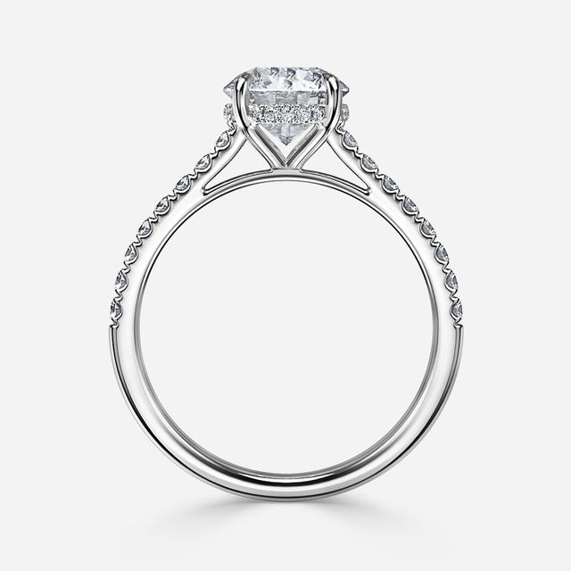 Aisha White Gold Pavé Band Bridal Set Engagement Ring