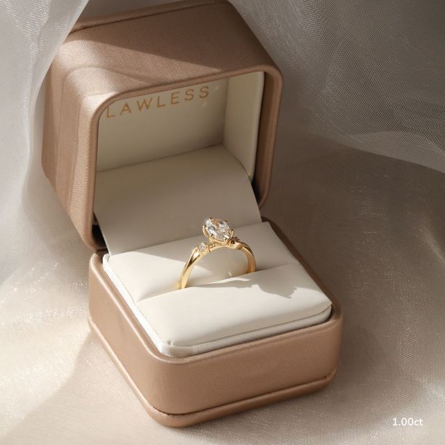 Alani Yellow Gold Three Stone Twisted Band Engagement Ring