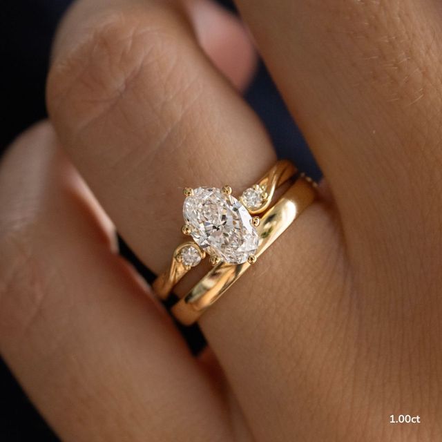 Alani Yellow Gold Three Stone Twisted Band Engagement Ring