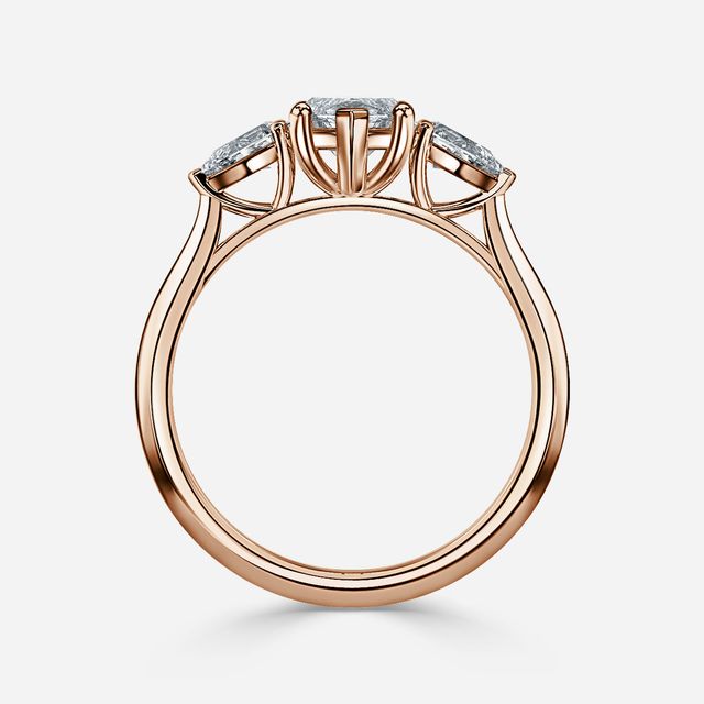 Amaya Rose Gold Pear Shape Wedfit Trilogy Engagement Ring