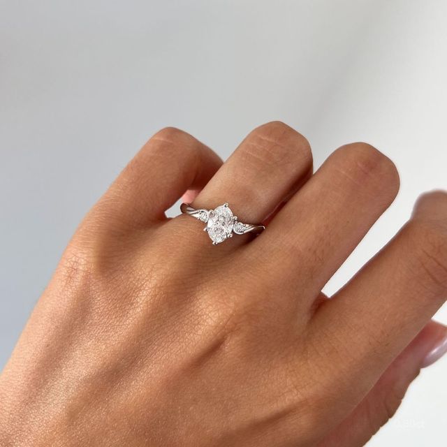 Alani White Gold Three Stone Twisted Band Engagement Ring