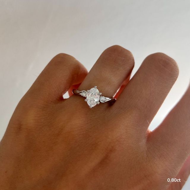Alani White Gold Three Stone Twisted Band Engagement Ring