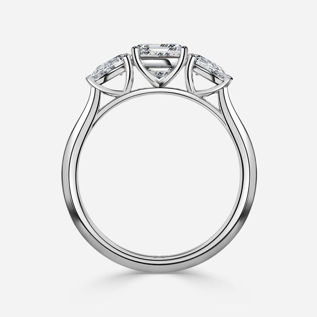 Amaya Platinum Pear Shape Wedfit Trilogy Engagement Ring
