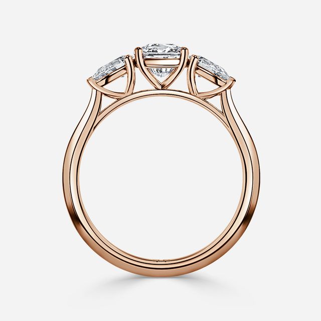 Amaya Rose Gold Pear Shape Wedfit Trilogy Engagement Ring