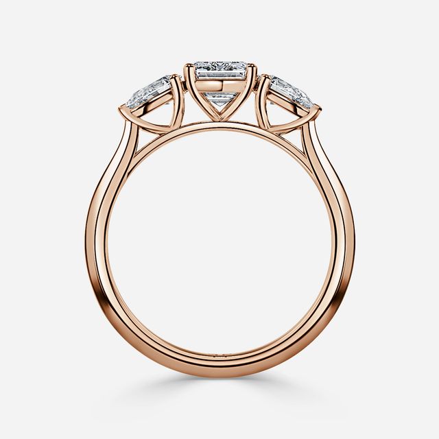 Amaya Rose Gold Pear Shape Wedfit Trilogy Engagement Ring
