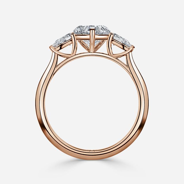 Amaya Rose Gold Pear Shape Wedfit Trilogy Engagement Ring