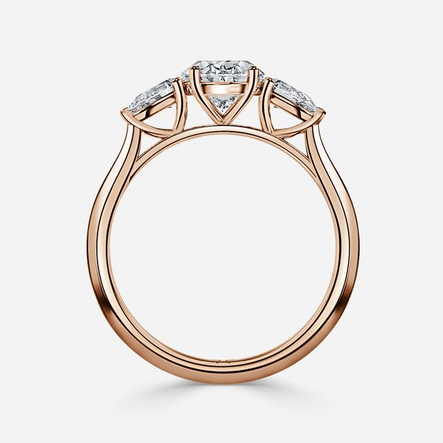 Amaya Rose Gold Pear Shape Wedfit Trilogy Engagement Ring