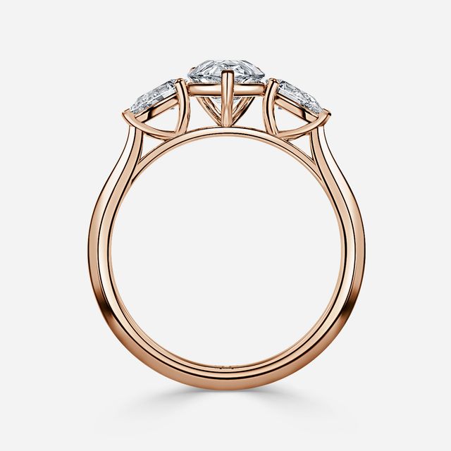 Amaya Rose Gold Pear Shape Wedfit Trilogy Engagement Ring