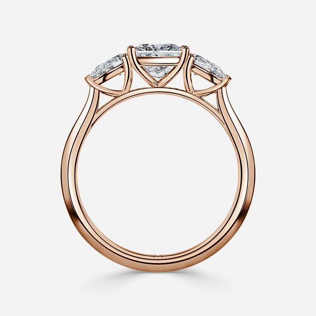 Amaya Rose Gold Pear Shape Wedfit Trilogy Engagement Ring