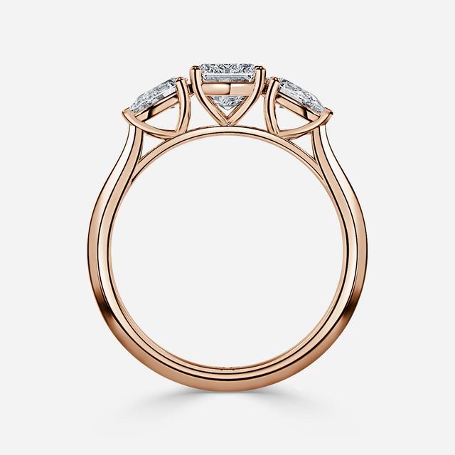 Amaya Rose Gold Pear Shape Wedfit Trilogy Engagement Ring