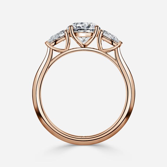 Amaya Rose Gold Pear Shape Wedfit Trilogy Engagement Ring