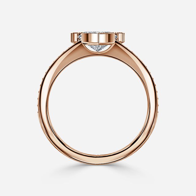 Milos Rose Gold Tension Set Halo Diamond Engagement Ring