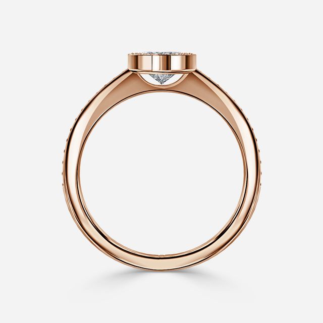Milos Rose Gold Tension Set Halo Diamond Engagement Ring