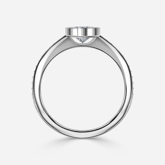 Milos Platinum Tension Set Halo Diamond Engagement Ring