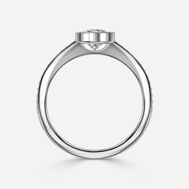 Milos Platinum Tension Set Halo Diamond Engagement Ring