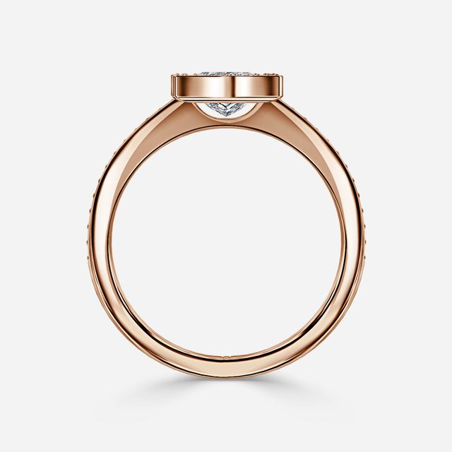 Milos Rose Gold Tension Set Halo Diamond Engagement Ring