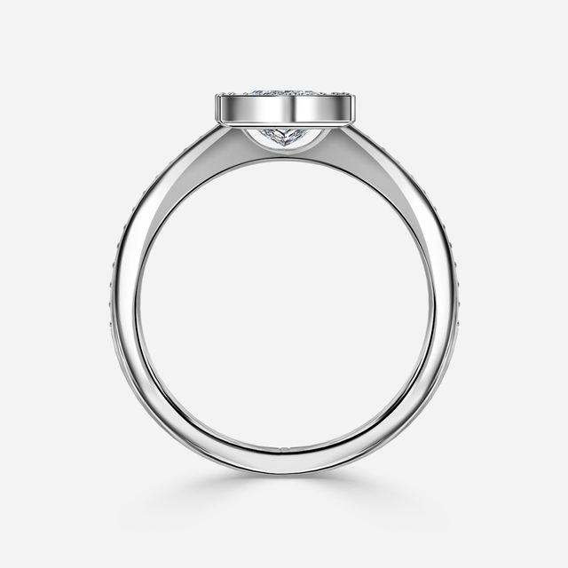 Milos Platinum Tension Set Halo Diamond Engagement Ring