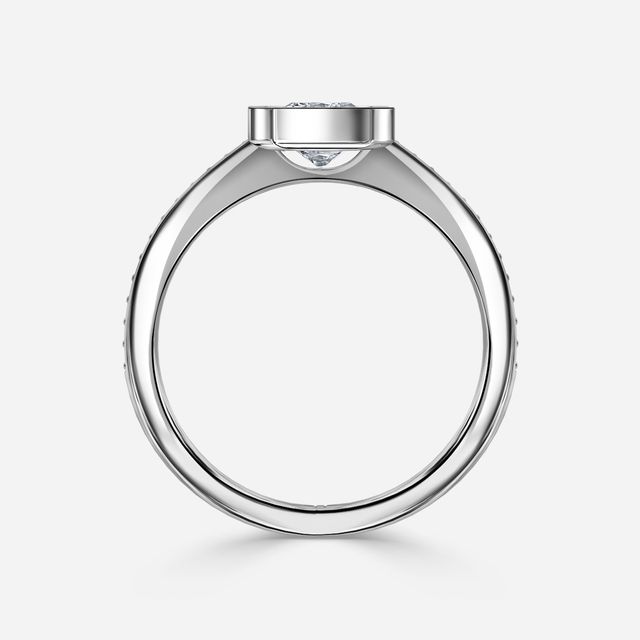 Milos Platinum Tension Set Halo Diamond Engagement Ring