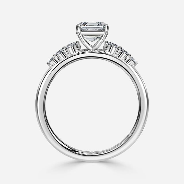 Zahara White Gold 7 Stone Diamond Band Engagement Ring