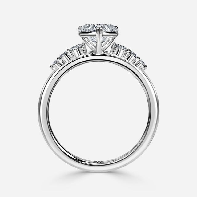 Zahara White Gold 7 Stone Diamond Band Engagement Ring