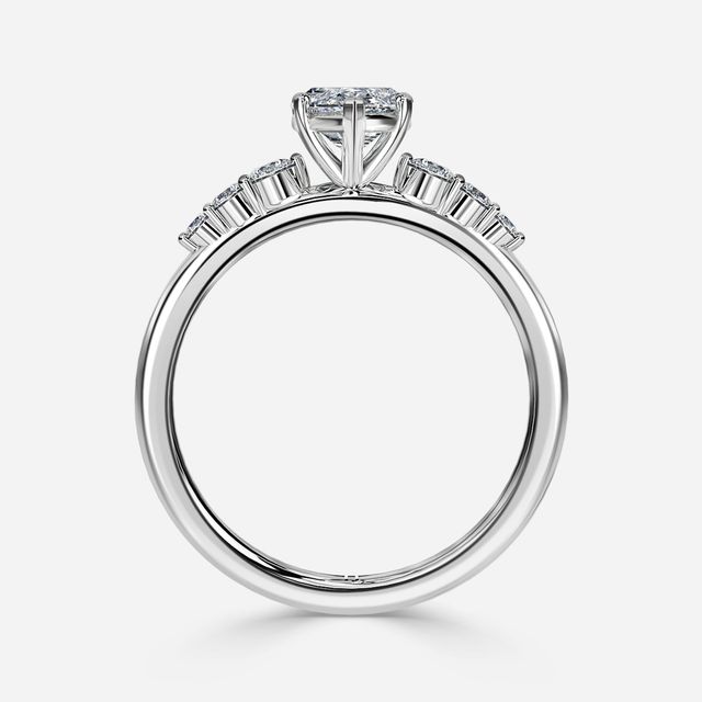 Zahara White Gold 7 Stone Diamond Band Engagement Ring