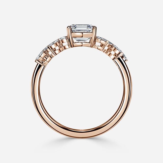 Elea Rose Gold Flower Engagement Ring