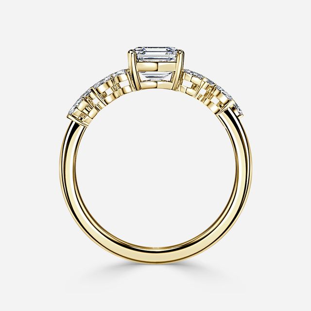 Elea Yellow Gold Flower Engagement Ring