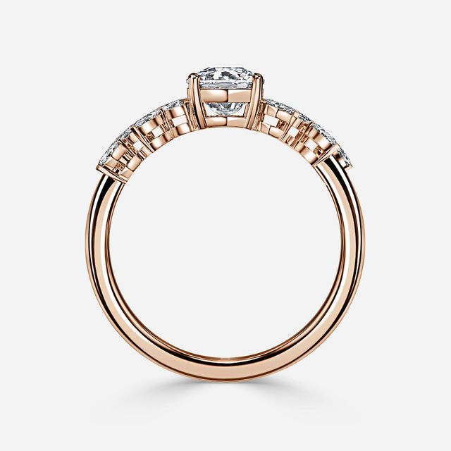 Elea Rose Gold Flower Engagement Ring