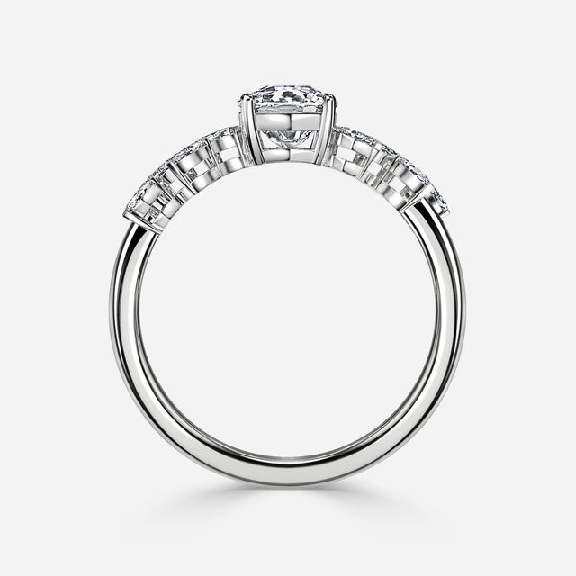 Elea White Gold Flower Engagement Ring