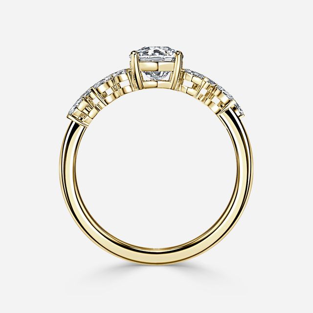 Elea Yellow Gold Flower Engagement Ring