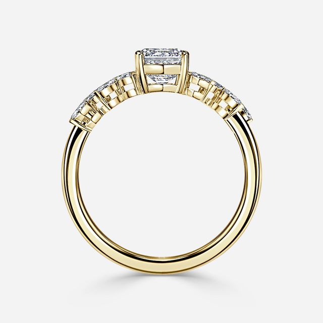 Elea Yellow Gold Flower Engagement Ring