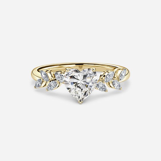 Elea Yellow Gold Flower Engagement Ring