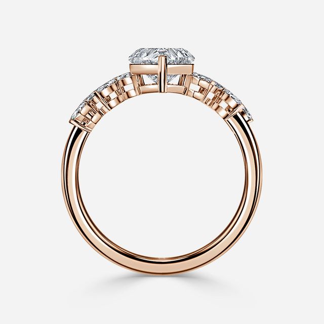 Elea Rose Gold Flower Engagement Ring