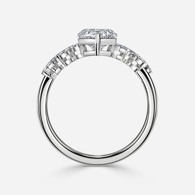 Elea Platinum Flower Engagement Ring