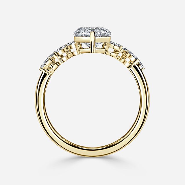 Elea Yellow Gold Flower Engagement Ring