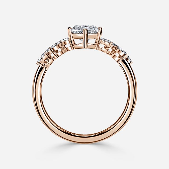 Elea Rose Gold Flower Engagement Ring