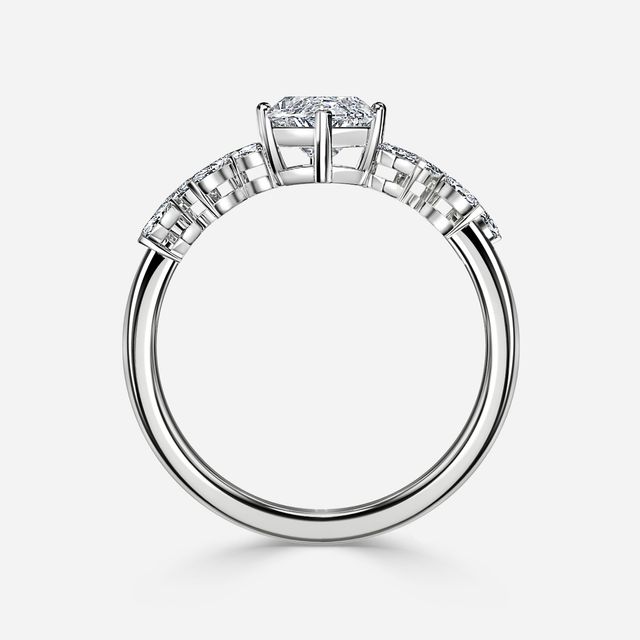 Elea White Gold Flower Engagement Ring