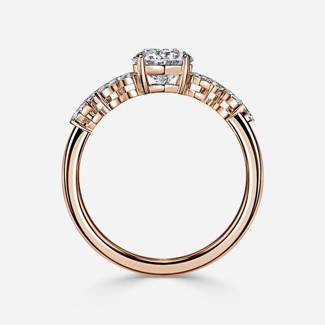 Elea Rose Gold Flower Engagement Ring