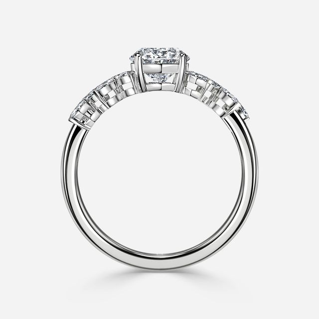 Elea White Gold Flower Engagement Ring