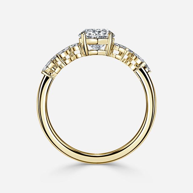 Elea Yellow Gold Flower Engagement Ring