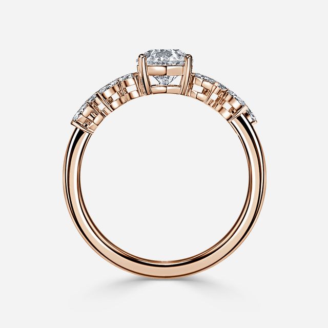 Elea Rose Gold Flower Engagement Ring
