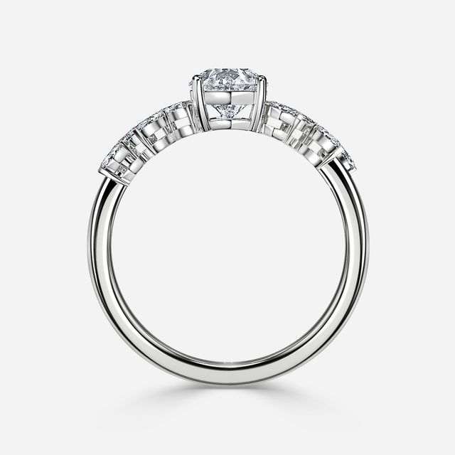 Elea Platinum Flower Engagement Ring