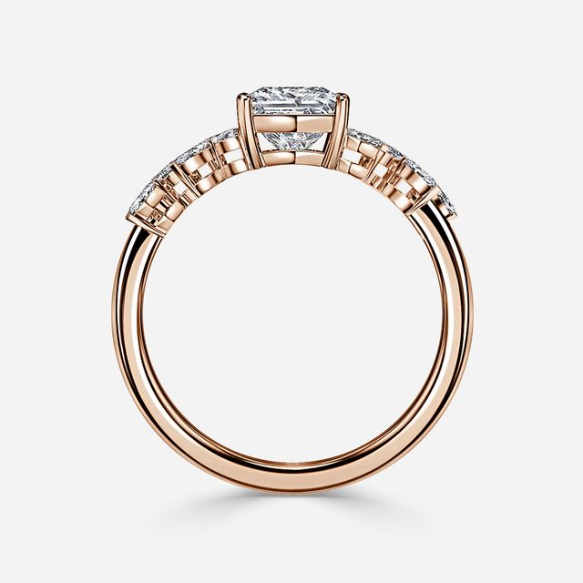 Elea Rose Gold Flower Engagement Ring