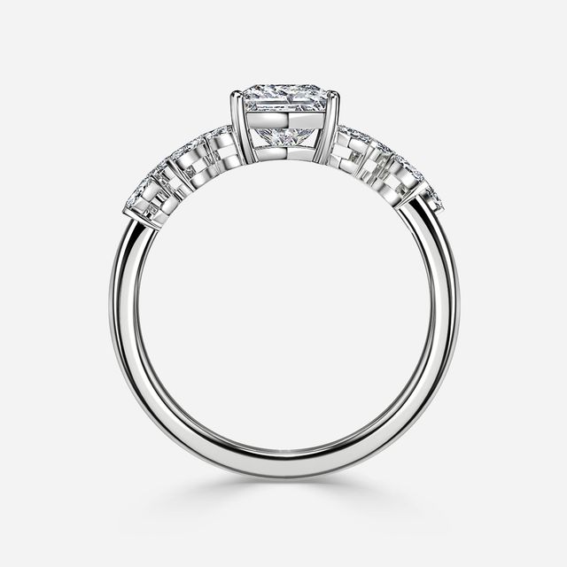 Elea White Gold Flower Engagement Ring