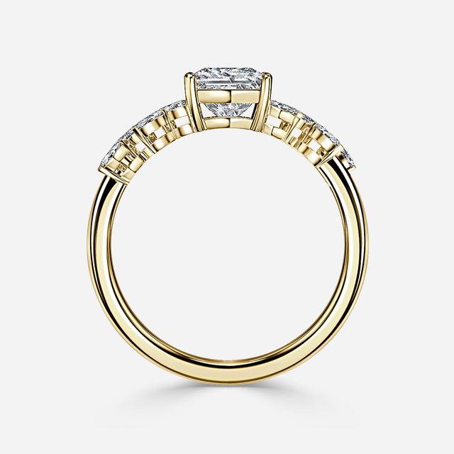 Elea Yellow Gold Flower Engagement Ring