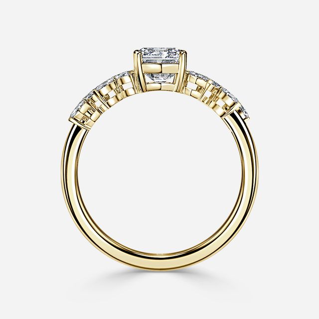 Elea Yellow Gold Flower Engagement Ring