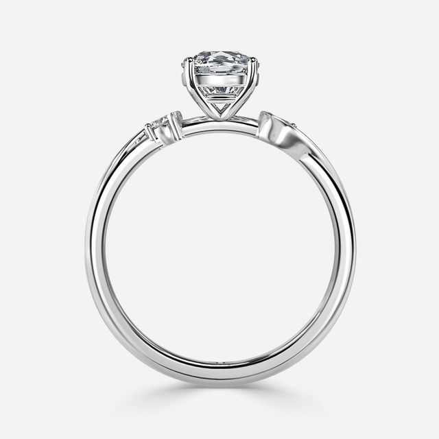 Alani White Gold Three Stone Twisted Band Engagement Ring