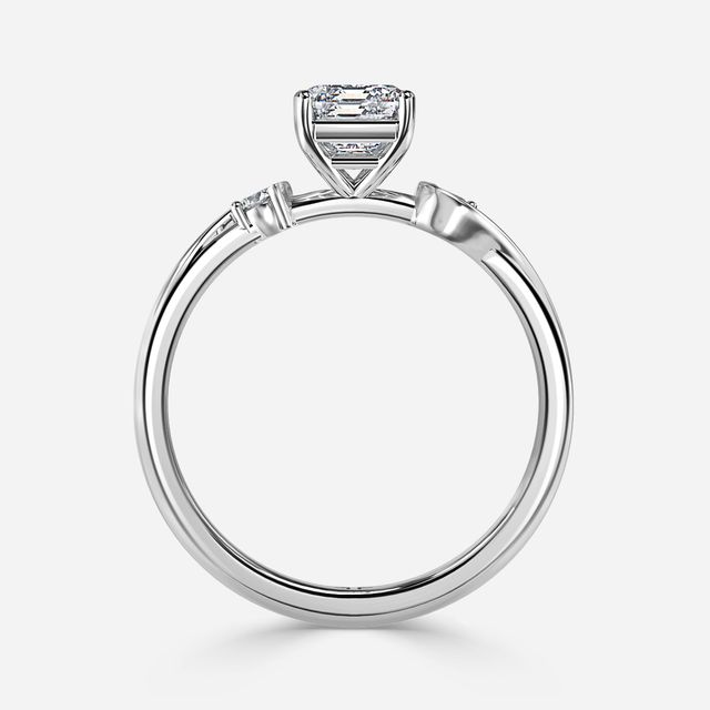 Alani White Gold Three Stone Twisted Band Engagement Ring